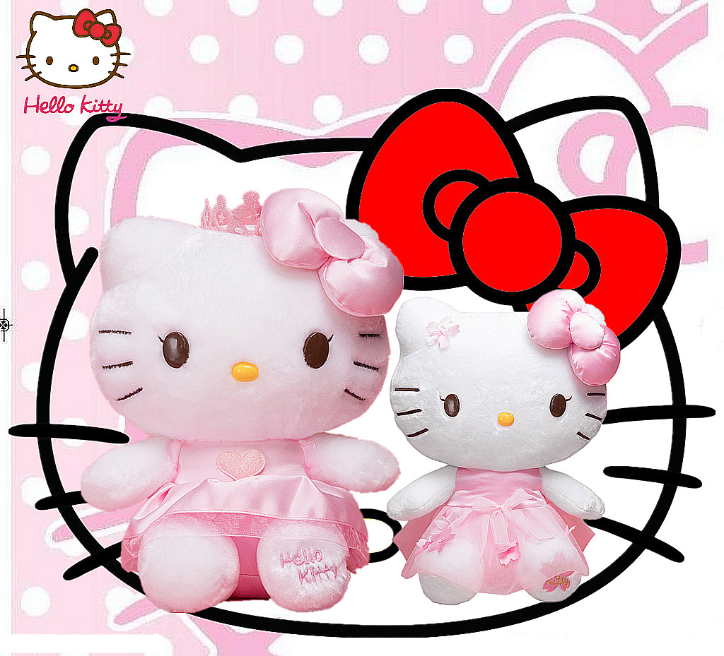 正版hello kitty公仔哈喽kitty猫kt猫凯蒂猫娃娃毛绒玩具玩偶可爱