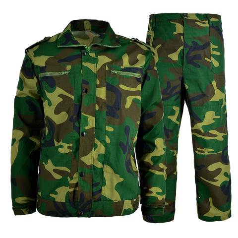 夏季丛林军训迷彩服套装男女高中大学生军训服长袖耐磨劳保工作服