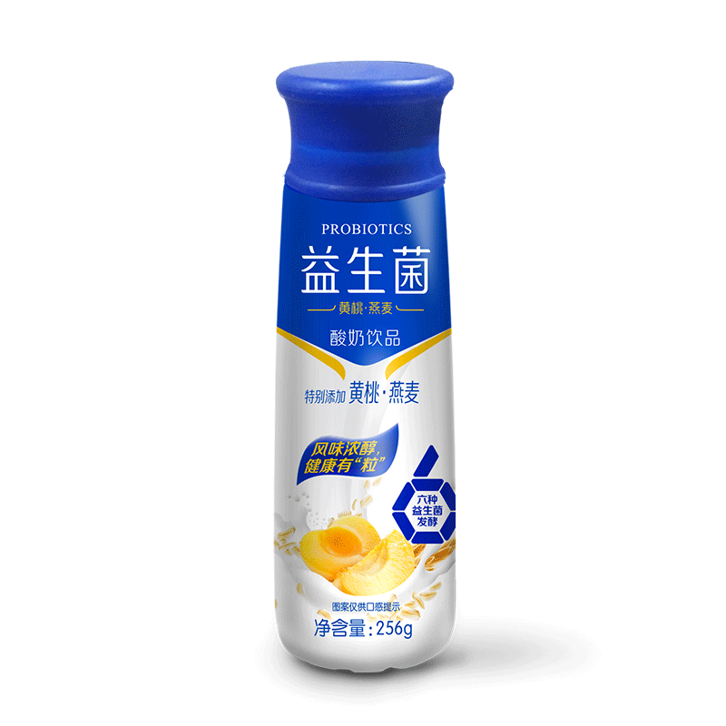 益生菌黄桃燕麦酸牛奶饮品8瓶装