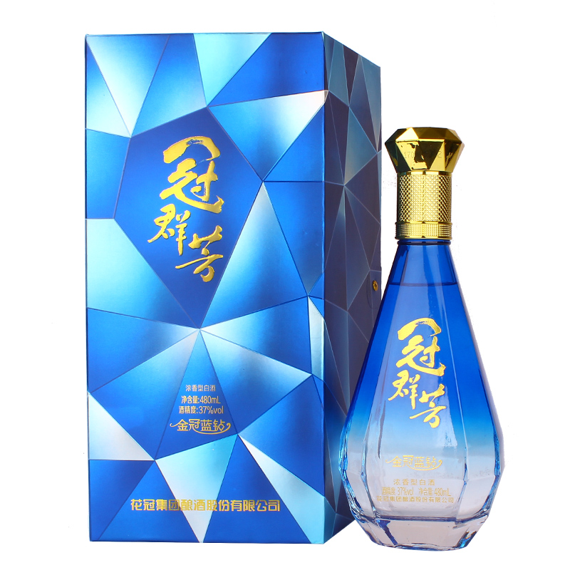 【厂家授权】花冠酒冠群芳酒金冠蓝钻37度整箱6瓶包邮花之冠白酒