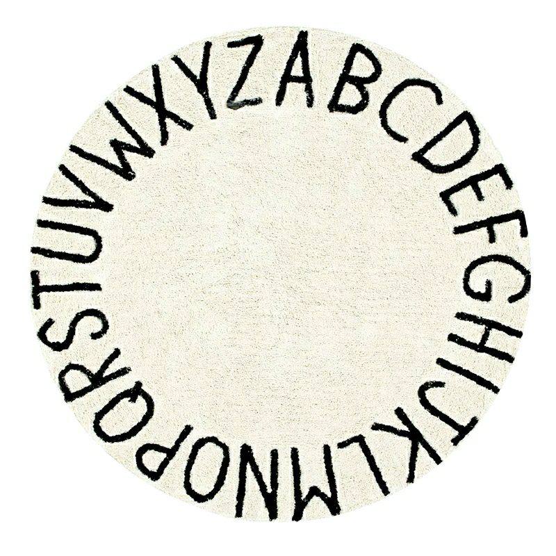 ins北欧风儿童房圆形地毯26英文字母爬爬地垫电脑椅垫拍照装饰毯