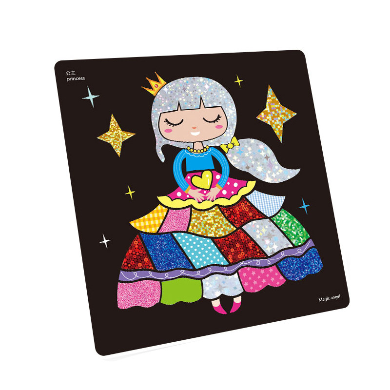 魔幻斑彩贴班彩贴纸画 幼儿园玩具儿童手工diy制作材料包女孩 - 玩