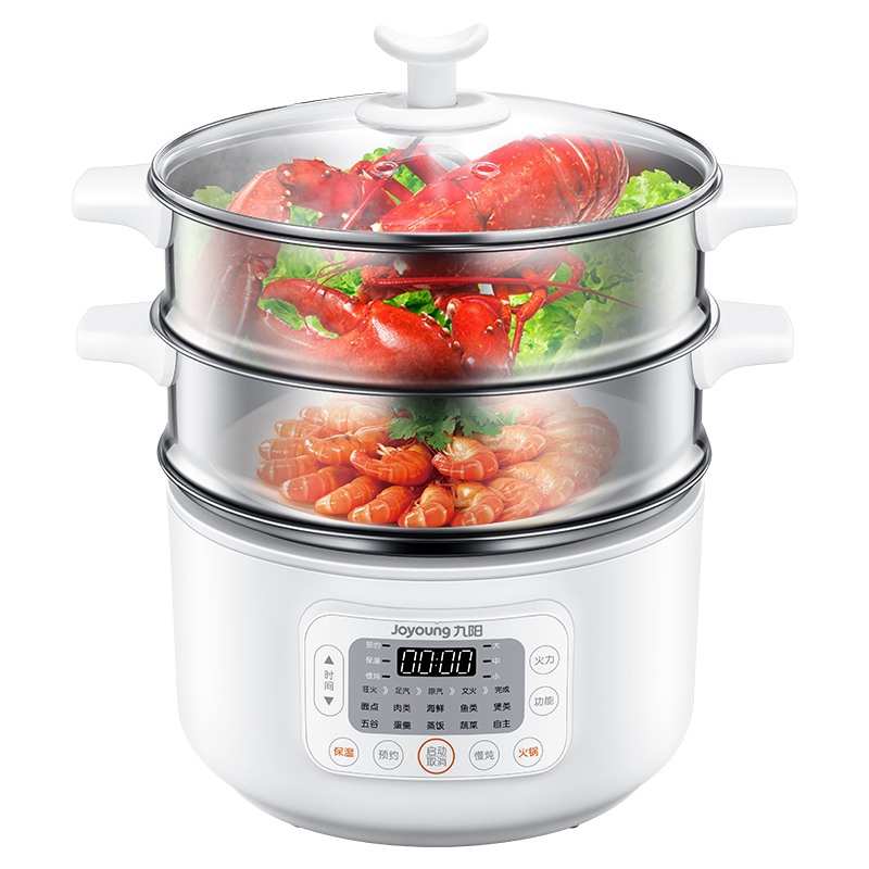 九阳电蒸锅多功能家用三层蒸笼大容量智能预约保温自动断电旗舰店
