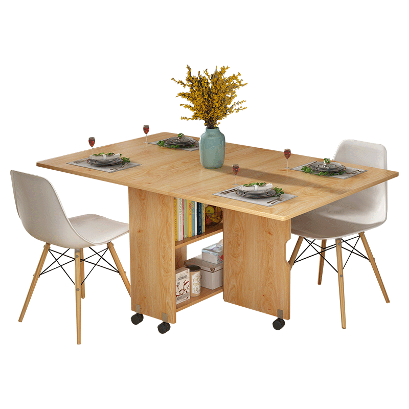 小户型餐桌折叠可伸缩餐桌椅组合现代简约桌子家用多功能饭桌4人