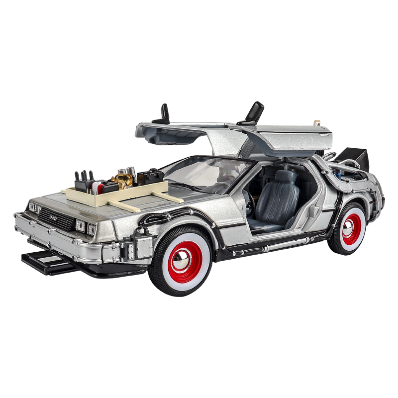 威利原厂1:24回到未来汽车模型周边车模玩具仿真合金车限量版摆件