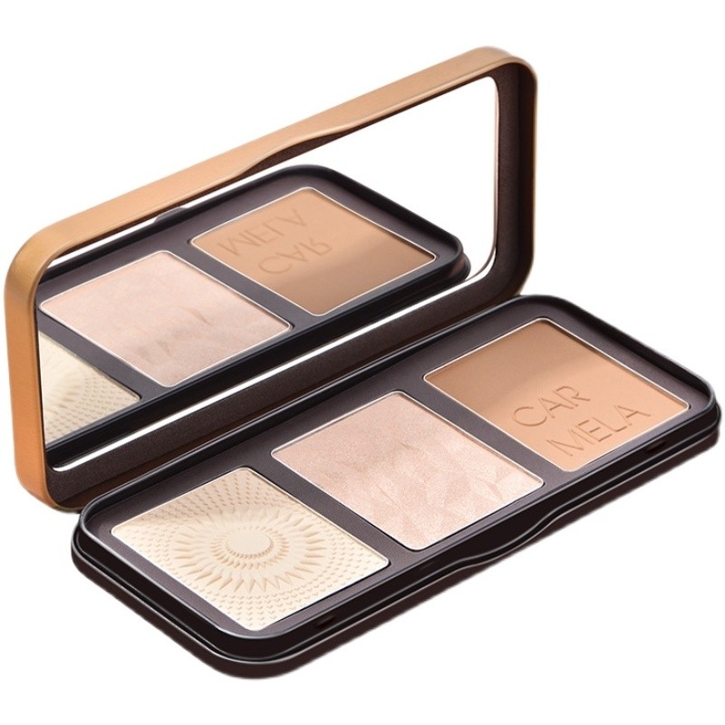 carmela卡梅拉瞬亮颜彩高光一体三色修容盘阴影自然立体鼻影侧影