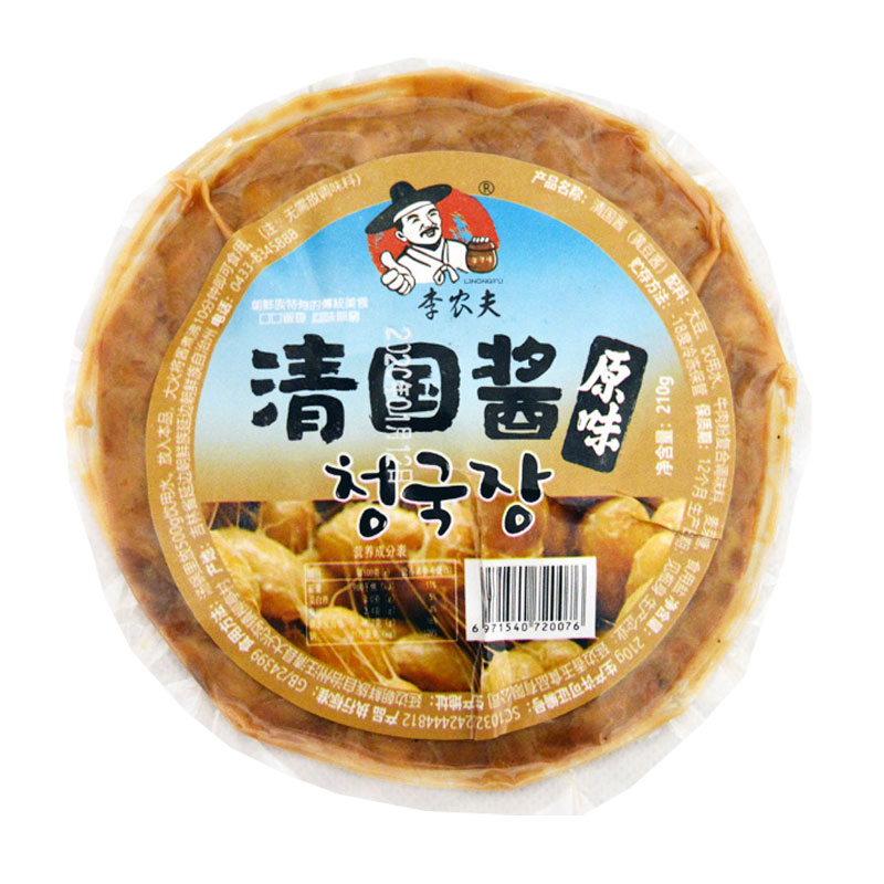 李农夫清国酱1050g韩国大酱汤专用酱朝鲜族臭豆酱延边特产正宗5袋