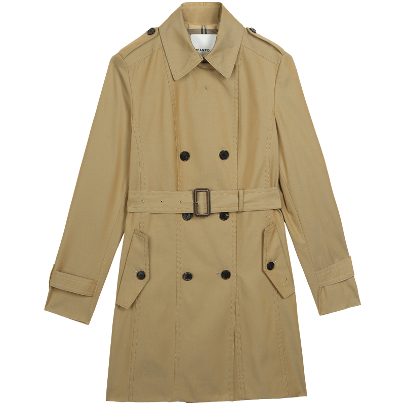 beanpole滨波 秋季女士双排扣中长款风衣英伦风经典优雅
