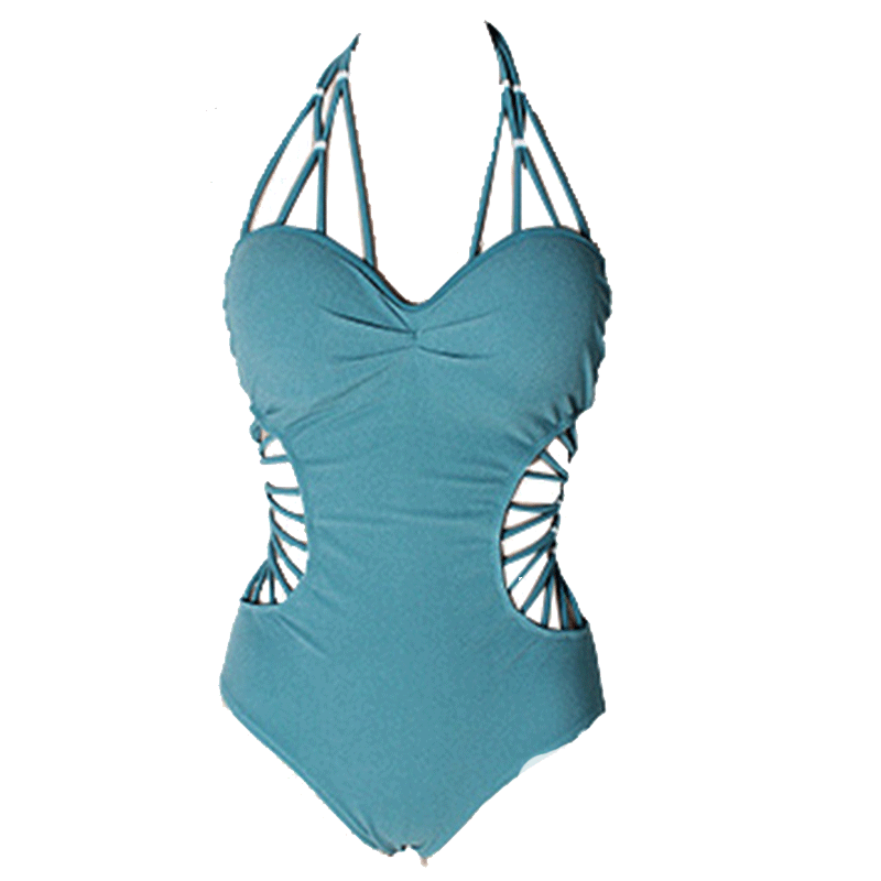 性感连体三角泳衣女网红同款ins风小胸聚拢新款欧美泡温泉度假装