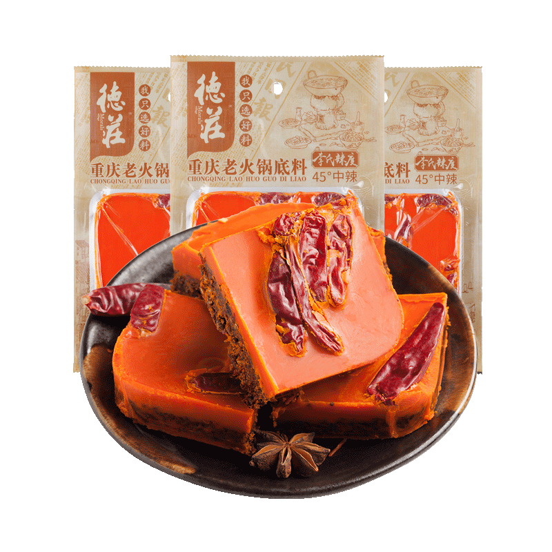 【德庄】牛油麻辣火锅底料280g*6