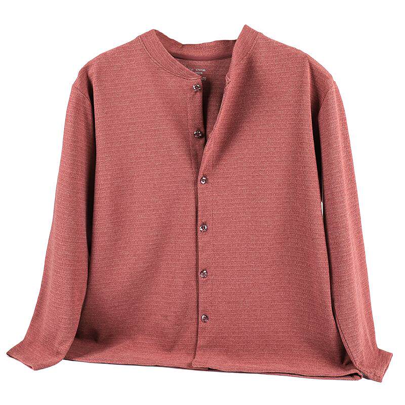 开衫磨毛 室内薄款保暖秋衣上开襟衣奶奶老年人大码宽松妈妈女士