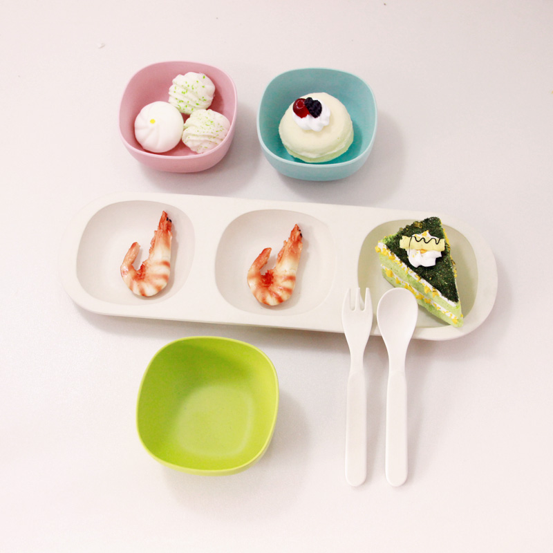 Orange Kerr Bamboo fiber tableware Trays baby Complementary food Sub-grid Panwan Fork spoon suit Free of charge Billingin the Diapers/Care/Feeding/Push lathe , Cups/Tableware/Grind/Attachment , Children's tableware category - from Buy2taobao.com to provide professional Taobao agent buy service