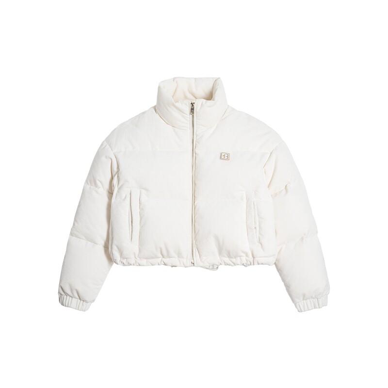 CALLED BACK官方直营冬季百搭白色保暖短款立领鹅绒羽绒服外套女