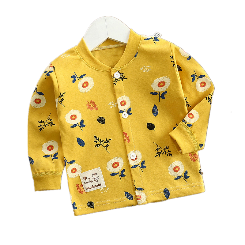 宝宝纯棉长袖开衫t恤婴儿上衣儿童长袖t恤男童女童打底长袖春秋装