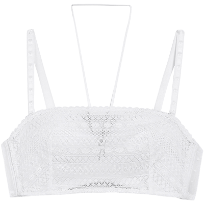 heybye黑白色内衣抹胸无钢圈性感蕾丝文胸 可拆肩带多穿聚拢胸罩_小