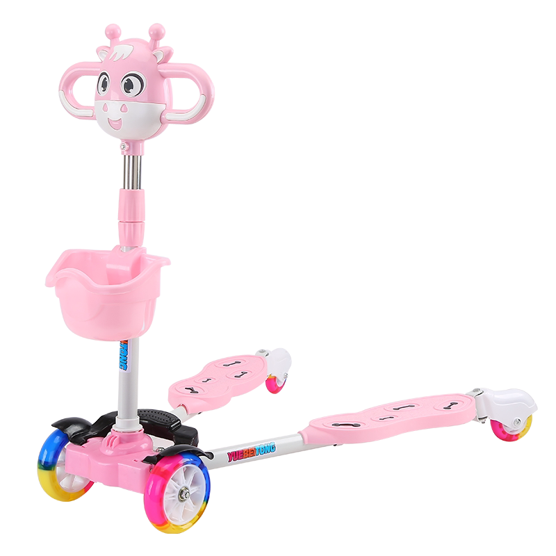 滑板车儿童1-3-6岁2剪刀蛙式小孩双脚分开女脚踩双踏板滑滑溜溜车