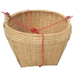 大号竹箩筐手工竹编竹箩演出道具扁担筐采茶筐淘米筐喜事水果箩筐