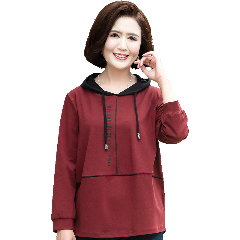 母亲节中年胖妈妈春装卫衣中老年人女春秋运动服套装减龄大码外套