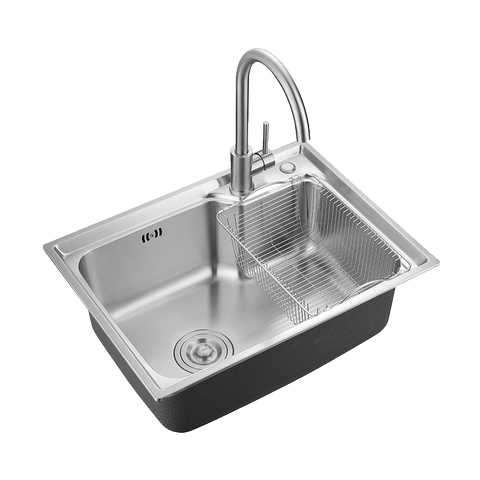欧唯思厨房水槽套餐加厚304不锈钢大单槽洗淘菜盆台下洗碗池家用