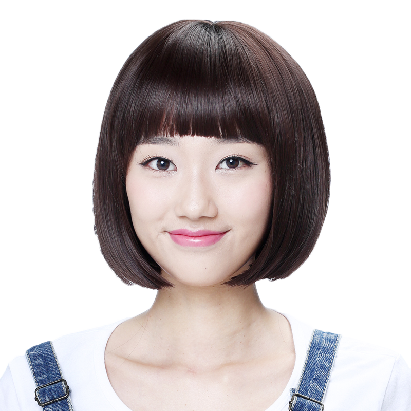 娇滴滴短发假发女帅气逼真 短直发bobo头齐刘海时尚中短直发修脸