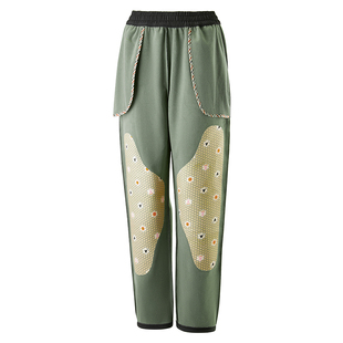 雅鹿男士户外防风保暖裤磁能发热护膝保温女休闲裤加绒加厚外穿冬