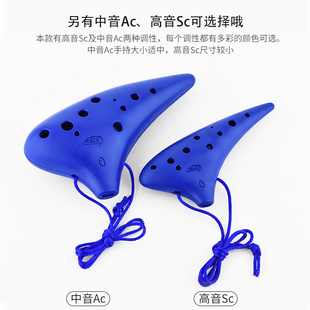台湾塑胶塑料陶笛12孔中音AC高音SC十二孔C调树脂儿童学生初学