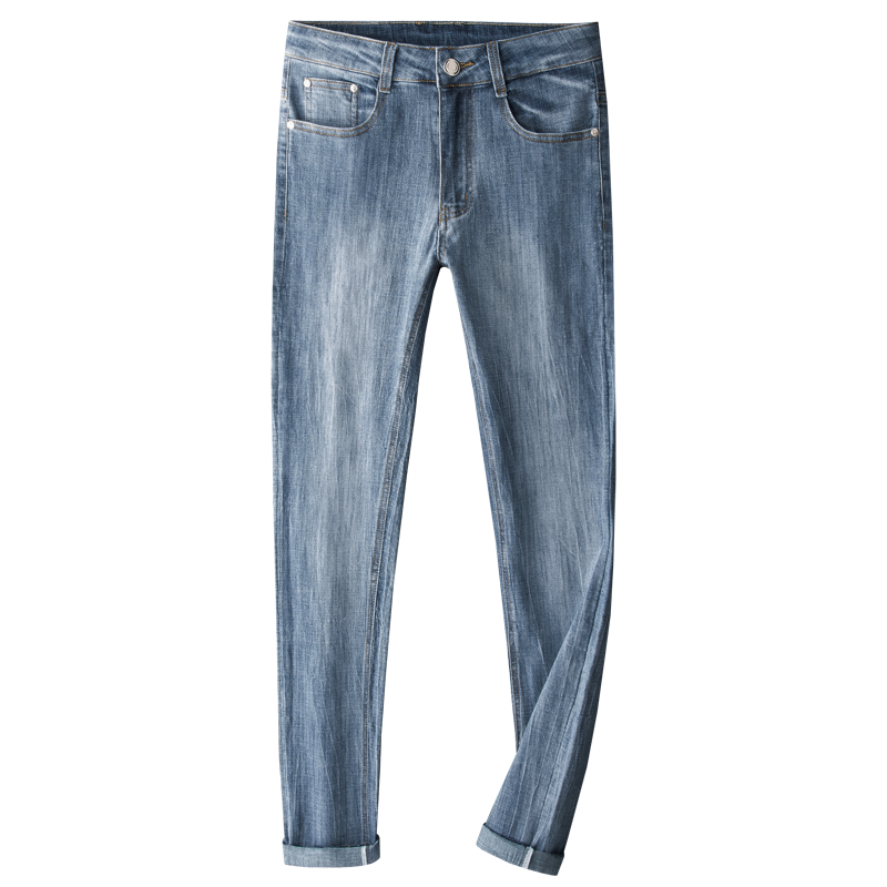 三宅一生褶皱裤男士裤子直筒弹力刺绣百搭潮流帅气牛仔裤大码潮牌