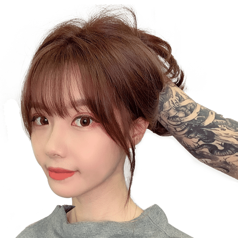 假发女空气刘海假发片真发无痕头顶补发块遮白发盖发顶法式假刘海