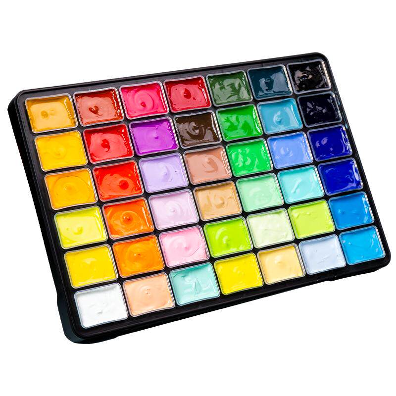 青竹水粉颜料美术生专用套装42色80ml流光白国潮颜料可水洗经典黑学生