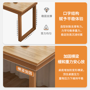 实木双人书桌家用学生学习长条桌子靠墙长方形长桌工作台式电脑桌
