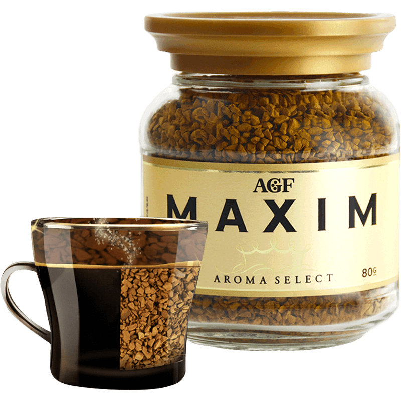 【直营】日本进口 agf马克西姆冻干速溶黑咖啡无糖速溶咖啡粉80g