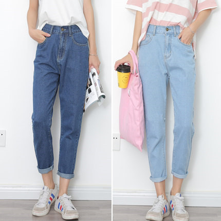 2017 Autumn new pattern Korean Edition Paige Broad leg Easy Straight BF Show thin Student jeans Influx of womenin the Women's clothing/Boutique , Jeans category - from Buy2taobao.com to provide professional Taobao agent buy service
