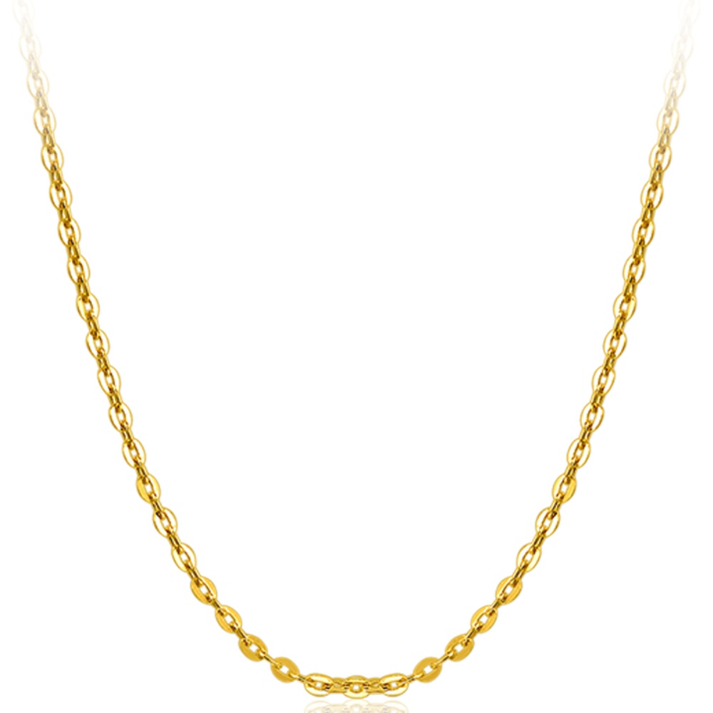 周大生黄金项链女999足金o字链细款金链子锁骨链素链吊坠配链正品