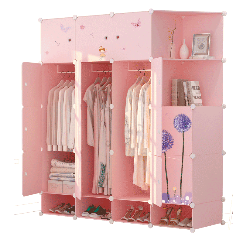 简易衣柜出租房用布衣橱宿舍儿童塑料挂收纳柜子家用卧室现代简约