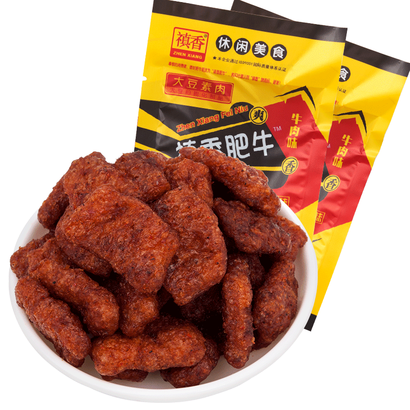 禛香肥牛香菇肥牛手撕大豆素肉8090后怀旧辣条散装小零食网红小吃
