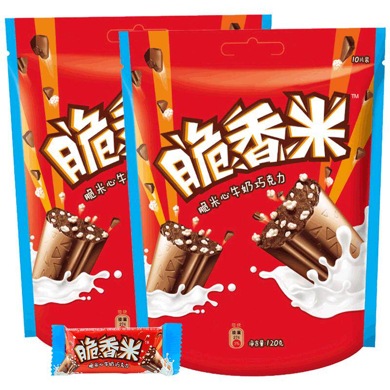 德芙巧克力脆香米120g*2香脆白色巧克力袋装糖果生日休闲零食批发