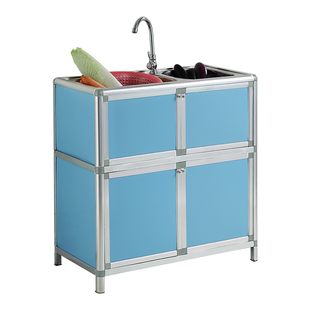 厨房水槽不锈钢菜盆厨柜铝合金简易橱柜洗菜柜洗碗柜餐边柜 原价339元