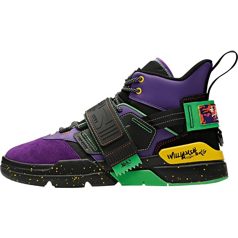 安踏运动鞋男2019秋冬季新款霸道高帮休闲鞋stath涂鸦联名板鞋男