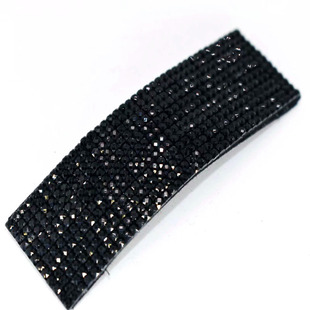 黑色卡子水钻发夹大码bb夹一字夹刘海边夹满钻顶夹碎发卡大号夹子