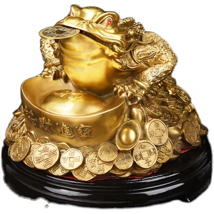 券3元 券后  55 特价大小号米黄玉金蟾招财摆件 三足金蟾风水转运家居