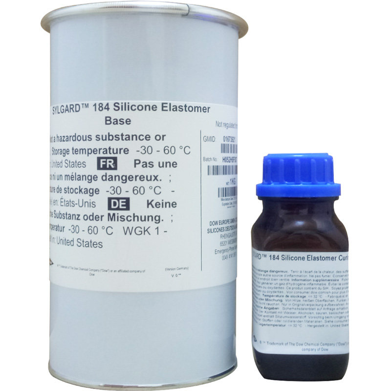 进口原装道康宁184胶水sylgard184高透明液体pdms聚二甲基硅氧烷
