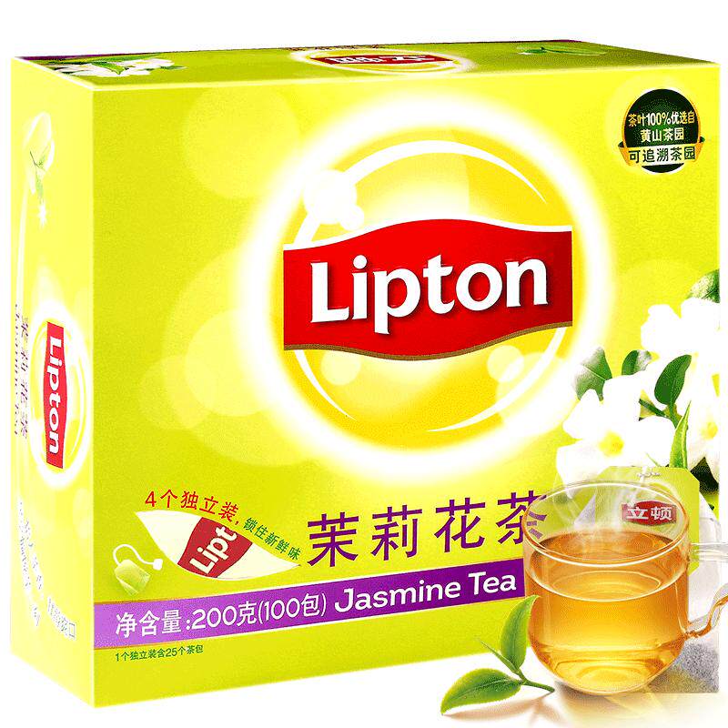 lipton立顿茶包茉莉花茶袋泡茶袋装花茶茶叶花草茶包100包