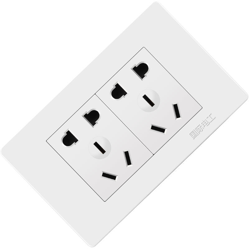 国际电工118型开关插座面板墙壁家用六孔多孔家用组合白色一二位