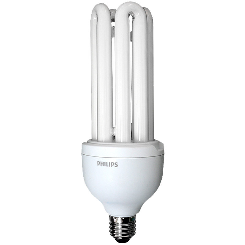 飞利浦u形2u节能灯泡e27螺口5瓦e14非led家用8w电灯管u型日光超亮