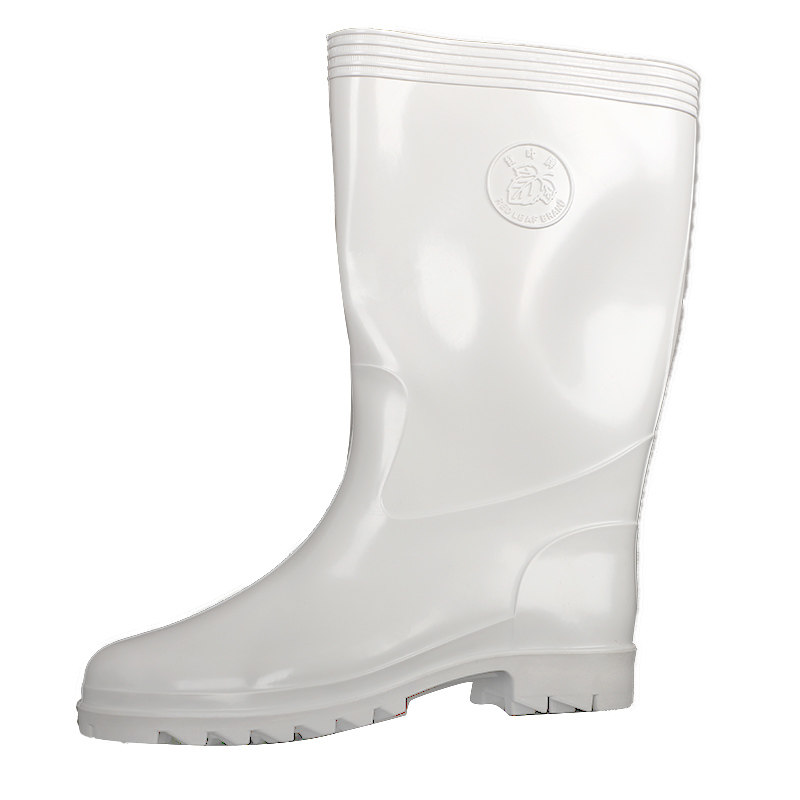 丽泰白色耐油耐酸碱防护劳保食品靴雨靴水鞋防水防滑厨房工作雨鞋