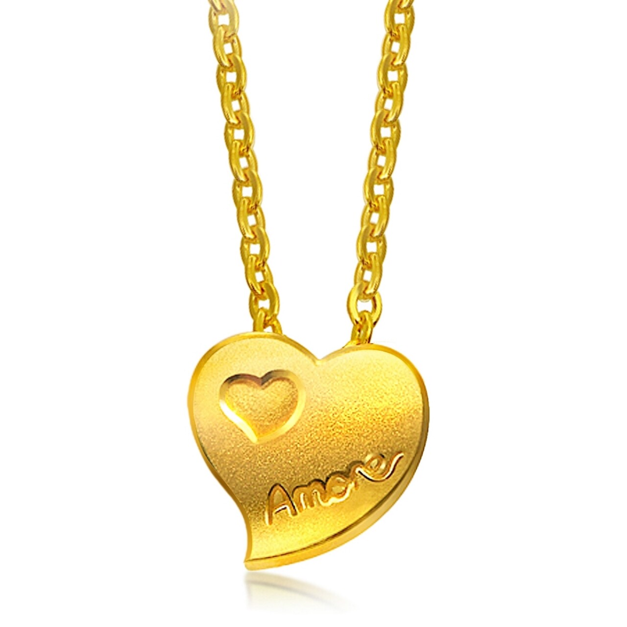 周生生黄金amore项链女款项链套链含吊坠78039n计价