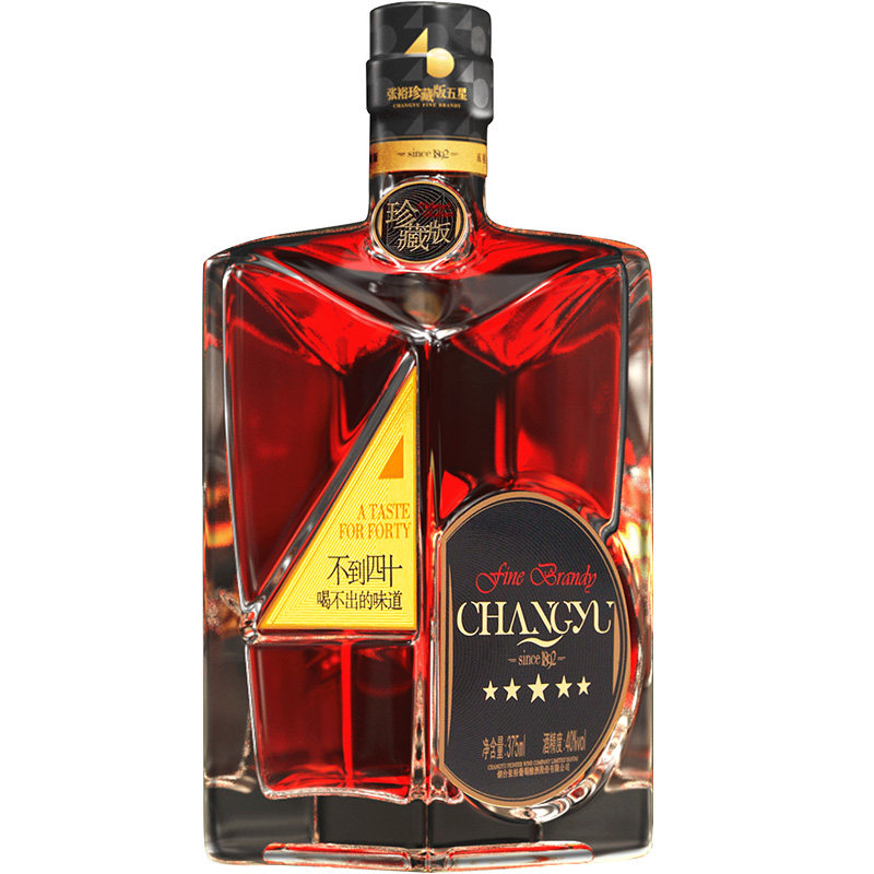 张裕珍藏版五星金奖白兰地375ml40度洋酒蒸馏酒不到40四十礼盒装