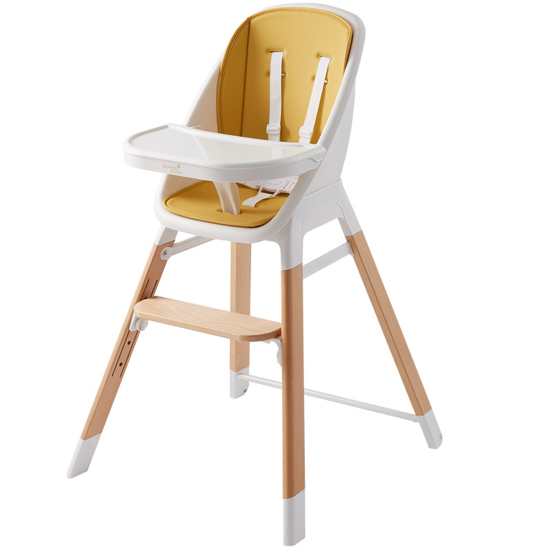 蒂爱宝宝餐椅实木婴儿饭桌吃饭宝宝椅餐桌椅家用坐椅儿童餐椅带轮