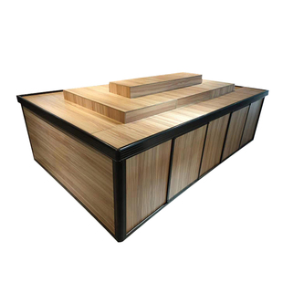 超市木纹展示柜中岛柜零食架子散装散称散货食品货柜糖果堆头货架 券