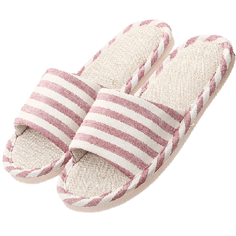 买一送一日式情侣家居家用亚麻布拖鞋女夏天室内防滑木地板男四季